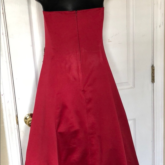 David’s Bridal Red silk Dress - Picture 6 of 8